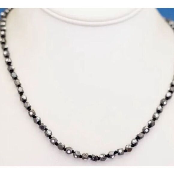 Bundle Set Ann Taylor Rhinestone Black Necklace with Bow Matching Earrings Vinta - Picture 2 of 15